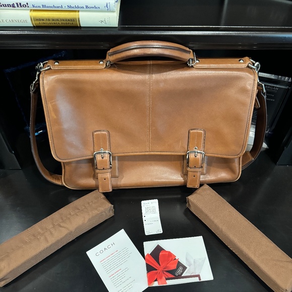 RARE Coach British Tan Portfolio Thompson Briefcase J0669-F06455 - Picture 12 of 16